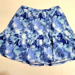 Lands' End Tiered Skort Skirt Celestial Blue Galaxy Girls Size XL 100% Cotton